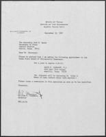 Appointment letter from William P. Clements to Jack M. Rains, September 18, 1987