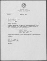 Appointment letter from William P. Clements to Jack M. Rains, August 21, 1987