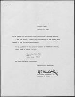 Appointment letter from William P. Clements to the Senate of the 71st Legislature, January 30, 1989