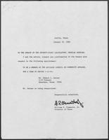 Appointment letter from William P. Clements to the Senate of the 71st Legislature, January 30, 1989