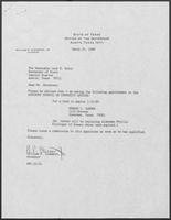 Appointment letter from William P. Clements to Jack M. Rains, March 29, 1988