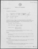 Memo from Arthur Bernhard, Ken Carter, Tom Griebel, and Joe Pearce to Jarvis Miller, David Herndon, and Polly Sowell regarding the Blue Ribbon Commission, September 1, 1982