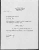 Appointment letter from William P. Clements, to Secretary of State, George S. Bayoud, Jr., August 3, 1989