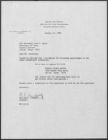 Appointment letter from William P. Clements to Jack M. Rains, January 14, 1988