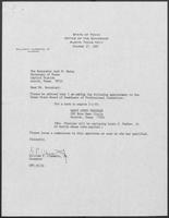 Appointment letter from William P. Clements to Jack M. Rains, October 27, 1987