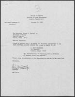 Appointment letter from William P. Clements, to Secretary of State, George S. Bayoud, Jr., October 12, 1989