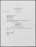 Appointment letter from William P. Clements to Jack M. Rains, March 11, 1988
