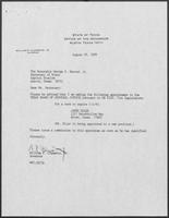 Appointment letter from William P. Clements to George S. Bayoud, Jr., August 29, 1989