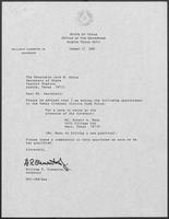 Appointment letter from William P. Clements to Secretary of State, Jack Rains, January 27, 1989