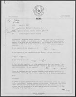Memo from David Herndon to Bill Clements, April 1, 1982