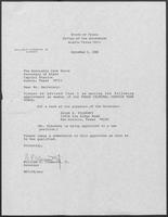 Appointment letter from William P. Clements to Secretary of State, Jack Rains, September 6, 1988