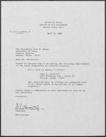 Appointment letter from William P. Clements to Secretary of State, George Bayoud, April 25, 1988