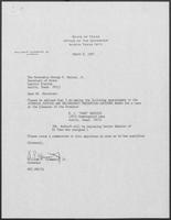 Appointment letter from William P. Clements to Secretary of State, George Bayoud, March 8, 1990