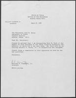 Appointment letter from William P. Clements to Secretary of State, Jack Rains, March 29, 1989