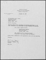 Appointment letter from William P. Clements to Secretary of State, Jack Rains, December 18, 1987