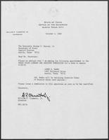 Appointment letter from William P. Clements to Secretary of State, George Bayoud, October 4, 1989
