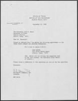 Appointment letter from William P. Clements to Secretary of State, Jack Rains, September 26, 1988