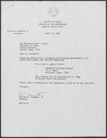 Appointment letter from William P. Clements to Secretary of State, Jack Rains, March 17, 1988