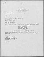 Appointment letter from William P. Clements to Secretary of State, George Bayoud, July 12, 1990