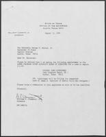 Appointment letter from William P. Clements to Secretary of State, George Bayoud, August 13, 1990