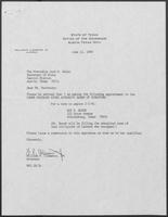 Appointment letter from William P. Clements to Secretary of State, Jack Rains, June 12, 1989