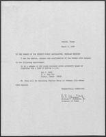 Appointment letter from William P. Clements to the Senate of the 71st Legislature, March 8, 1989
