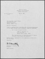 Appointment letter from William P. Clements to Secretary of State, Jack Rains, July 23, 1987