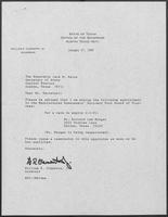 Appointment letter from William P. Clements to Secretary of State, Jack Rains, January 27, 1989