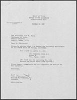 Appointment letter from William P. Clements to Secretary of State, Jack Rains, December 10, 1987