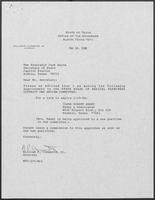 Appointment letter from William P. Clements to Secretary of State, Jack Rains, May 16, 1988