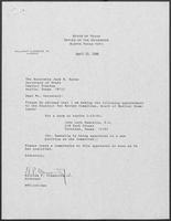 Appointment letter from William P. Clements to Secretary of State, Jack Rains, April 25, 1988