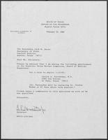 Appointment letter from William P. Clements to Secretary of State, Jack Rains, February 29, 1988