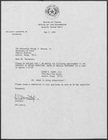 Appointment letter from William P. Clements to Secretary of State, George Bayoud, May 2, 1990