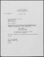 Appointment letter from William P. Clements to Secretary of State, George Bayoud, August 28, 1989