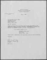 Appointment letter from William P. Clements to Secretary of State, Jack Rains, June 3, 1988