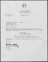 Appointment letter from William P. Clements to Secretary of State, George Bayoud, September 28, 1990