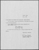 Appointment letter from William P. Clements to the Senate of the 71st Legislature, May 5, 1989