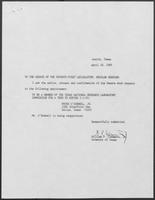 Appointment letter from William P. Clements to the Senate of the 71st Legislature, April 18, 1989