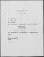 Appointment letter from William P. Clements to George S. Bayoud, Jr., October 13, 1989