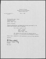 Appointment letter from William P. Clements to Jack M. Rains, June 2, 1989