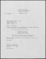 Appointment letter from William P. Clements to Jack M. Rains, December 10, 1987