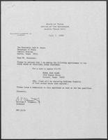 Appointment letter from William P. Clements to Jack M. Rains, July 7, 1988