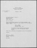 Appointment letter from William P. Clements to George S. Bayoud, Jr., December 21, 1989