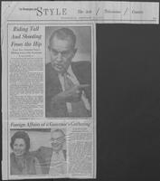 Newspaper clipping headlined "Riding Tall And Shooting From the Hip," February 28, 1979