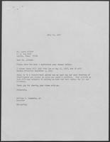 Correspondence between William P. Clements and Laura Allard May 26-July 16, 1987