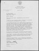 Correspondence between William P. Clements and Danny Anderson regarding House Bill 72, January 20, 1988 and June 13, 1988