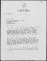 Letter from William P. Clements to Taylor August, Regional Director of the Dallas Region Office for Civil Rights, regarding the Equal Educational Opportunity Plan for Higher Education, February 10, 1988
