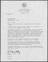 Correspondence between William P. Clements and Diane McCully regarding No Pass No Play, December 21, 1987