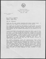 Correspondence between William P. Clements and Mr. Frank L. Anderson regarding school reform, 10 July 1990