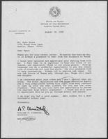 Correspondence between William P. Clements and Mr. Ryan Brown regarding taking foreign language classes, 28 August 1989